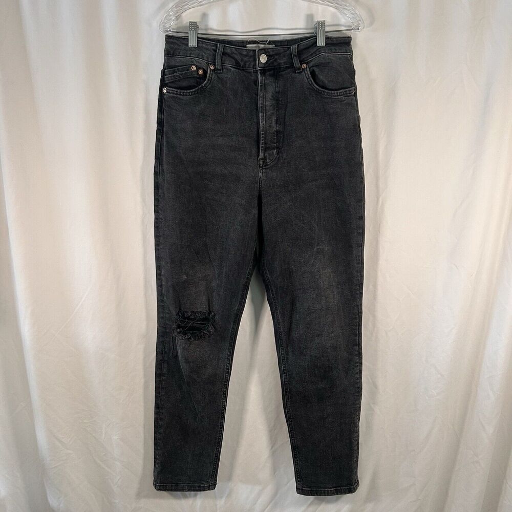 We the Free Jeans Womens 31 Grey Denim Button Fly High Rise Pockets Cotton Blend